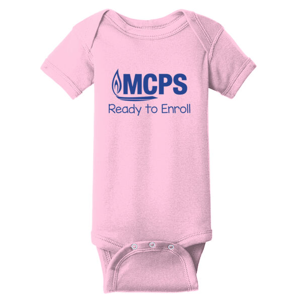 Rabbit Skins Montgomery County Public Schools Printed- - Infant Short Sleeve Baby Rib Bodysuit Thumbnail