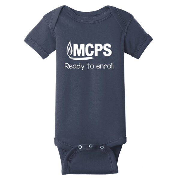 Rabbit Skins Montgomery County Public Schools Printed- - Infant Short Sleeve Baby Rib Bodysuit Thumbnail